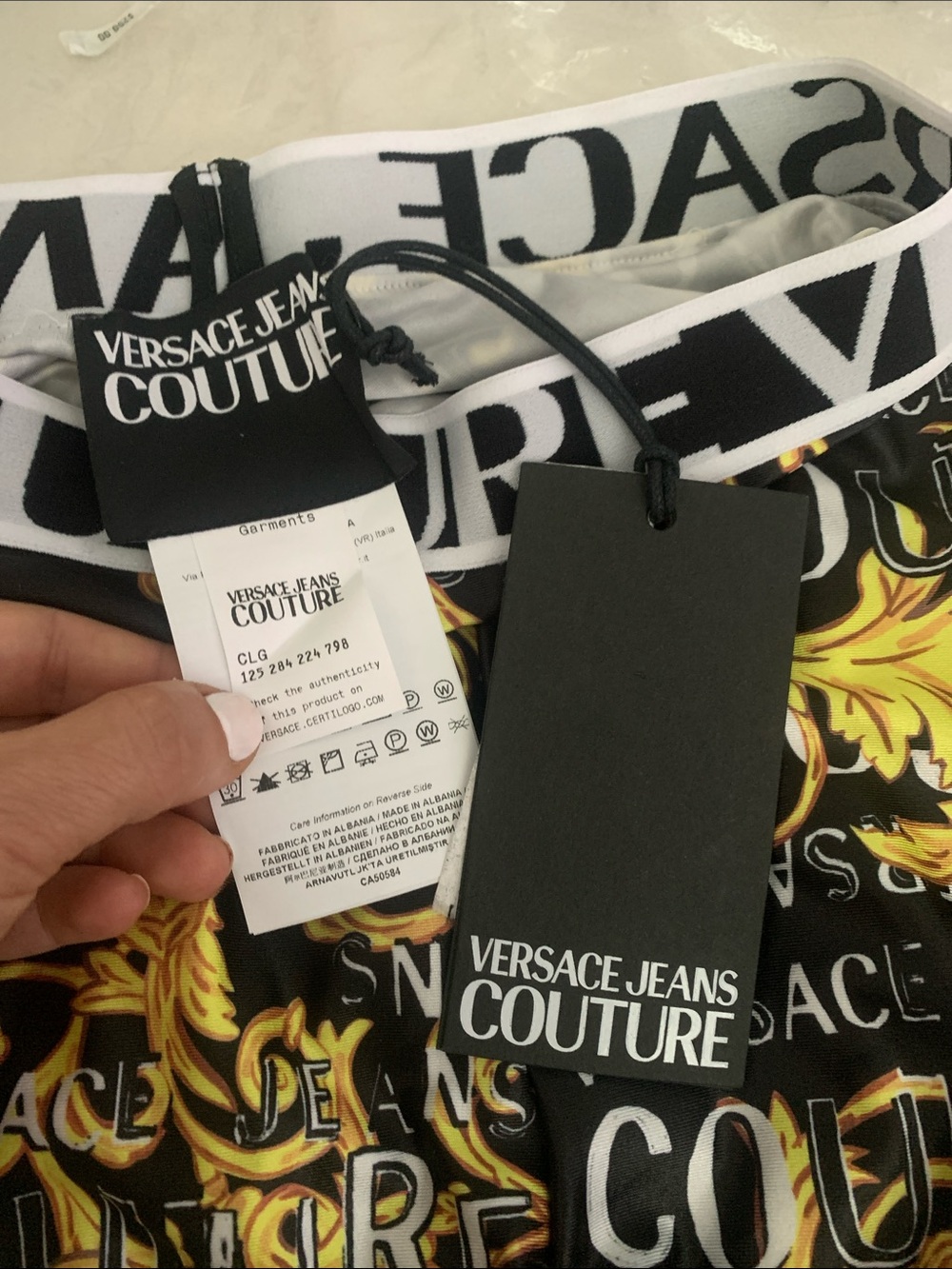 Versace Jeans Couture Leggings in Black, Gold and White - Picture 3 of 9